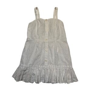 Alexis for Target White Eyelet Cottagecore 100% Cotton Ruffle Mini Dress M/L